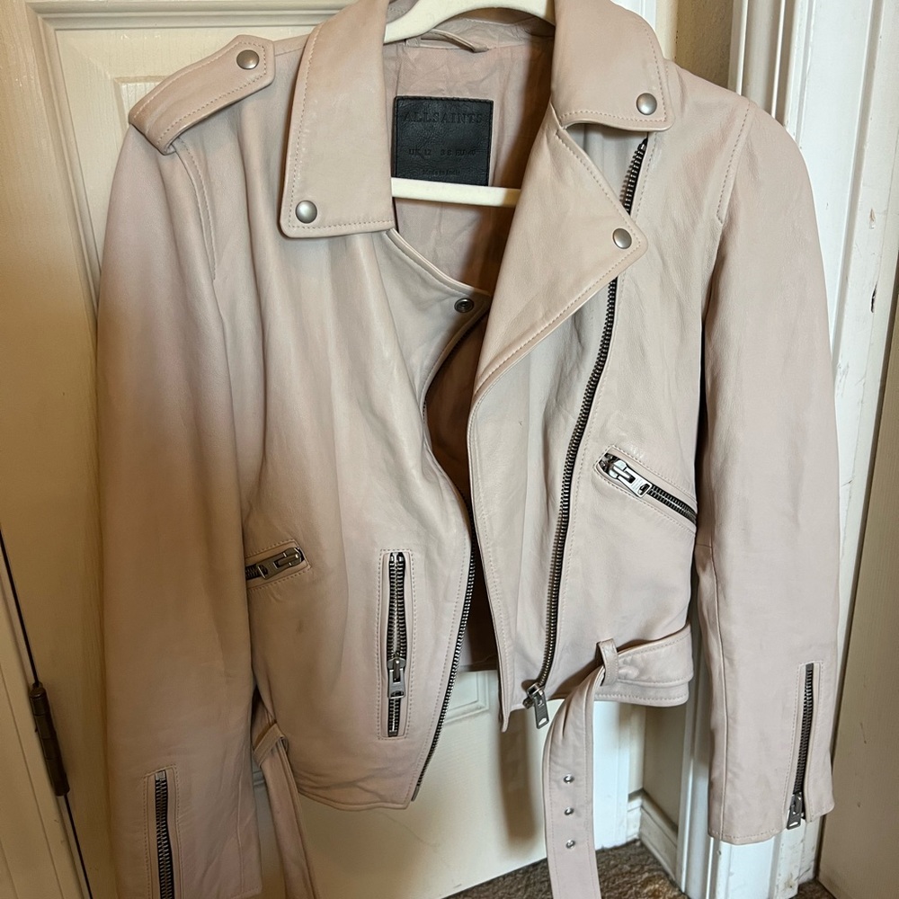 All Saints Blush Leather Jacket